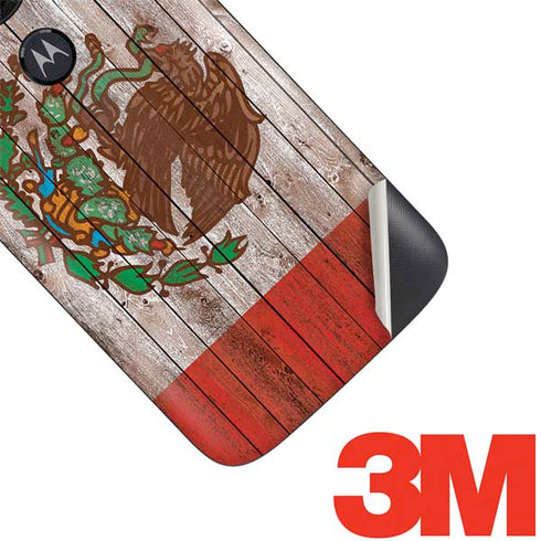 Mexican Flag Dark Wood Moto E5 Play Skin